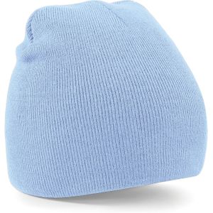 Warme gebreide Beanie wintermuts in het lichtblauw voor volwassenen - Damesmutsen / herenmutsen - 100% polyacryl - Basic line