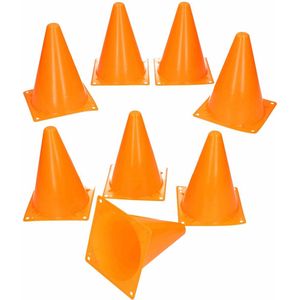 16x Veldsport/voetbal training pionnen oranje 17 cm