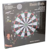 Dartbord 42 cm met 6x stuks pijlen set compleet - Dubbelzijdig familie dartboard - Darten voor thuis