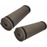 2x stuks grijze yogamatten/sportmatten 180 x 50 cm - Sportmatten voor o.a. yoga, pilates en fitness