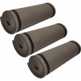 8x stuks zwarte yogamatten/sportmatten 180 x 50 cm - Sportmatten voor o.a. yoga, pilates en fitness