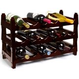 Wijnflessen rek/wijnrek stapelbaar voor 6 flessen - Wijnflesrekken/wijnflessenrekken/wijnrekken - bruin