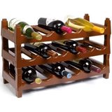Wijnflessen rek/wijnrek stapelbaar voor 6 flessen - Wijnflesrekken/wijnflessenrekken/wijnrekken - bruin
