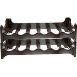 Wijnflessen rek/wijnrek stapelbaar voor 6 flessen - Wijnflesrekken/wijnflessenrekken/wijnrekken - bruin