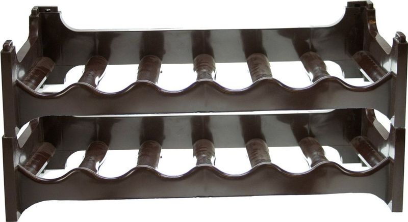 Wijnflessen rek/wijnrek stapelbaar voor 6 flessen - Wijnflesrekken/wijnflessenrekken/wijnrekken - bruin