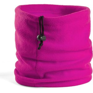 Fleece nekwarmer colsjaal windvanger fuchsia roze - Voor volwassenen - Winter kleding accessoires