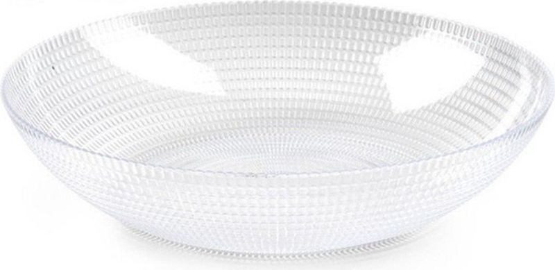 Forte Plastics Fruitschaal/saladeschaal/serveerschaal - kunststof - transparant - D30 x H6.5 cm