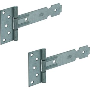 Poortscharnier - 4x - hekscharnier - staal - zwart - 20 x 3 cm