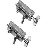Hangslotgrendel - 2x - zilver - staal verzinkt - 10 x 5,2 cm - heksluiting / poortgrendelkt 10 x 5.2