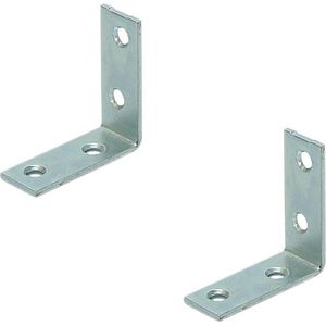 Stoelhoeken - 15x - staal - verzinkt - 55 x 55 mm - hoeksteunen - hoekverbinders - hoekankers