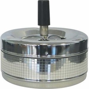 1x Terrasasbakken/tafelasbakken verchroomd met draaimechanisme 11 cm