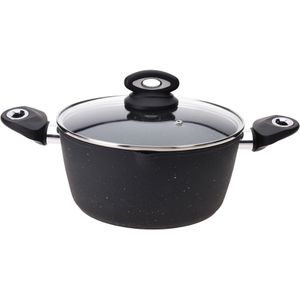 Zwarte braadpan met anti-aanbak laag 24 cm - Keukenbenodigdheden - Kookbenodigdheden - Koken - Vlees braden - Pannen - Aluminium braadpannen/stoofpotten/sudderpannen