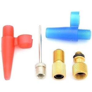 Fiets nippelset / verloopnippels 5-delig - Voor luchtbedden en ballen