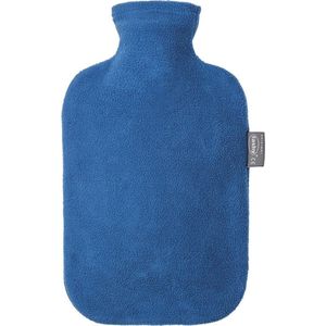 Kruik met fleece hoes blauw 2 liter  - warmwaterkruik