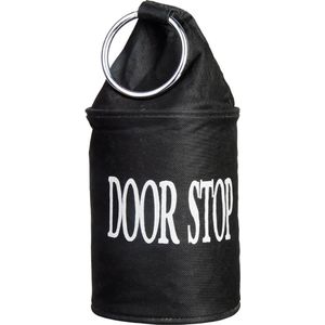 Canvas deurstopper zwart met ring 28 cm - Deur vastzetter - Deurstop 2,7 kg
