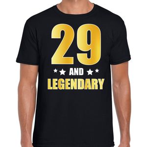 29 - Verjaardag Cadeau T-shirt - Zwart - Gouden en Witte Letters - Voor Heren