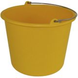 3x Huishoudemmers kunststof 12 liter geel - Schoonmaaklemmer - Schoonmaken/reinigen - Wasemmer