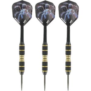 1x Set van 3 dartpijlen Tarantula Brass 20 grams - Darten/darts sport artikelen pijltjes messing