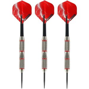 1x Set van 3 dartpijlen Blackjack Brass Red 21 grams - Darten/darts sport artikelen pijltjes messing