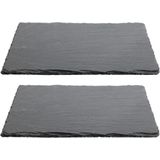 1x Leisteen serveerplanken/onderzetters 20 x 30 cm - Kaarsenplateaus - Hapjesplanken - Tapas - Kaasplankjes