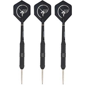 1x Set van zwarte dartpijltjes met Unicorn flights 22 grams