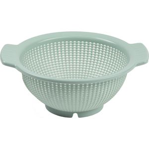Forte Plastics Keuken vergiet/zeef - kunststof - Dia 23 cm x Hoogte 10 cm - mintgroen