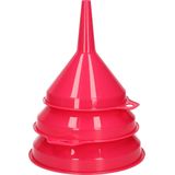 Trechters set groot fuchsia roze 3-delig - Keuken/camping artikelen/benodigdheden - 12, 14 en 16 cm