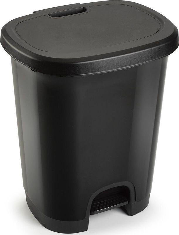 Plasticforte Pedaalemmer - zwart - 18 liter - 33x28x40 cm - kunststof - prullenbak