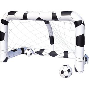 Set van 2x stuks voetbal doelen voor kinderen opblaasbaar 213 cm