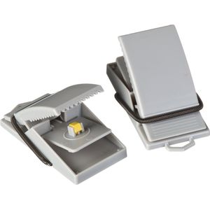 1x Set automatische muizenvallen/muizenklemmen met lokaas grijs 8 cm 2 stuks - Knaagdierenbestrijding