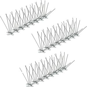 Set van 3x Vogelpinnen / Duivenpinnen / Vogelwering - 33 cm - Doorzichtig Kunststof