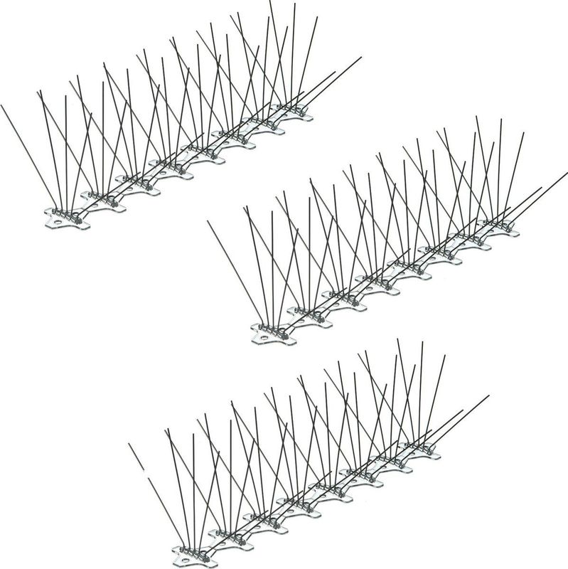 Set van 3x Vogelpinnen / Duivenpinnen / Vogelwering - 33 cm - Doorzichtig Kunststof