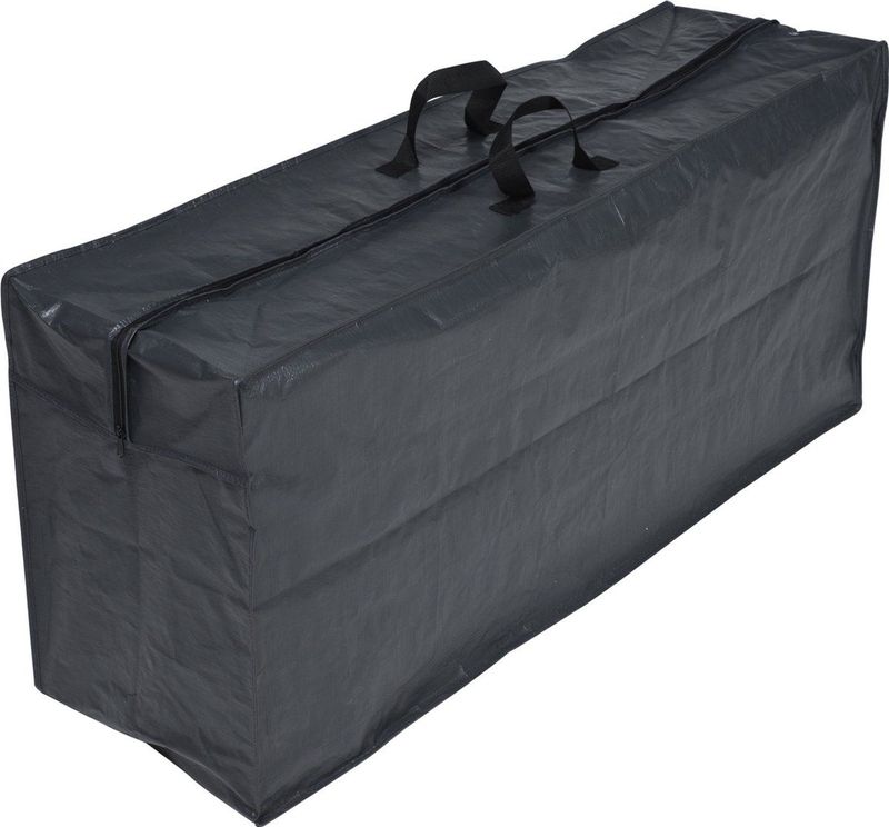 1x Grijze Tuinkussens Opbergtassen met Rits 128 X 57 X 37 cm