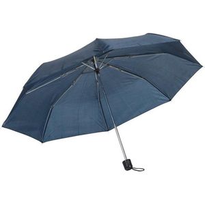 2x stuks opvouwbare mini paraplus donkerblauw 96 cm - Voordelige kleine paraplus - Regenbescherming