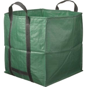 1x Groene vierkante tuinafvalzakken opvouwbaar 324 liter - Tuinafvalzakken - Tuin schoonmaken/opruimen - Tuinonderhoud