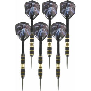 2x Set van 3 dartpijlen Tarantula Brass 20 grams - Darten/darts sport artikelen pijltjes messing