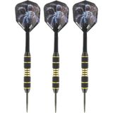 4x Set van 3 dartpijlen Tarantula Brass 20 grams - Darten/darts sport artikelen pijltjes messing