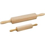 2x Houten deegrollers set - Deegroller/bakroller - Taarten bakken - Cupcakes maken - Deegrollers voor kinderen