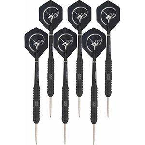 3x Set van 3 dartpijlen Core Plus Black Brass 22 grams - Darten/darts sport artikelen pijltjes messing - Kinderen/volwassenen