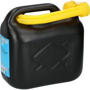Jerrycan/benzinetank 5 liter zwart - Voor diesel en benzine - Brandstof jerrycans/benzinetanks