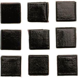 280x stuks vierkante mozaiek steentjes zwart 1 x 1 cm - Mozaiektegel