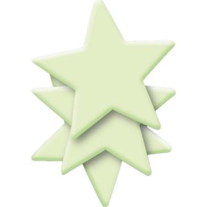 24x Sterren stickers glow in the dark 8 cm - Lichtgevende stickers - Kinderkamer decoratie/versiering