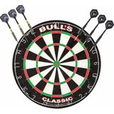 Professioneel dartbord Bulls The Classic incl 2 sets dartpijlen 22 grams - Sportief spelen - Darten/darts - Dartborden voor kinderen en volwassenen.