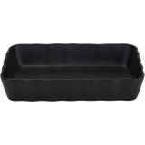 1x Zwarte ovenschalen/serveerschalen 21 x 14 cm - Rechthoekig - Klassieke braadsledes - Ovenschotel schalen - Bakvorm/braadslede