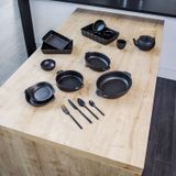 1x Zwarte ovenschalen/serveerschalen 21 x 14 cm - Rechthoekig - Klassieke braadsledes - Ovenschotel schalen - Bakvorm/braadslede