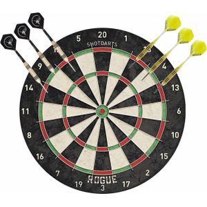 Professioneel dartbord Rogue Bristle incl 2 sets dartpijlen 23 grams - Sportief spelen - Darten/darts - Dartborden voor kinderen en volwassenen.