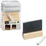 Krijtbord naambordjes - 6x - hout - 26 x 10,5 cm - plaatskaartjes met krijtjes - Bruiloft decoratie