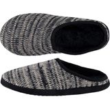 Apollo - Gebreide Instap Pantoffels - Zwart/Wit - Polyester