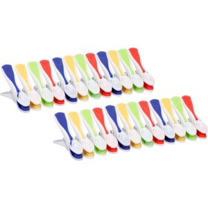 Gekleurde Wasknijpers - 96x Stuks - Plastic Knijpers / Wasspelden - Handige Camping Wasknijpers