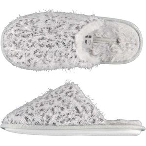 Grijze Pantoffels - Dierenprint - Polyester - Anti-Slip Zool